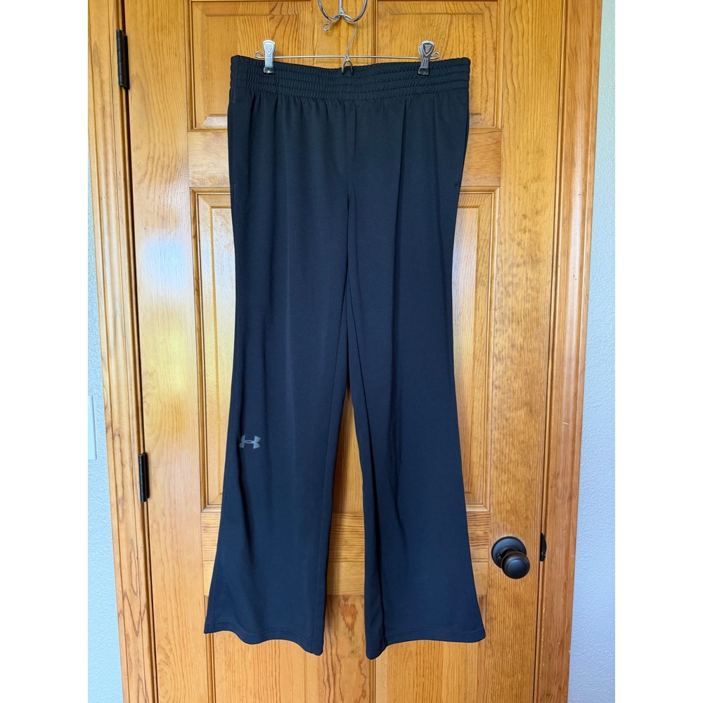 Under Armour Allseasongear Loose Fit Wide Leg Athletic Pants Black Womens Large